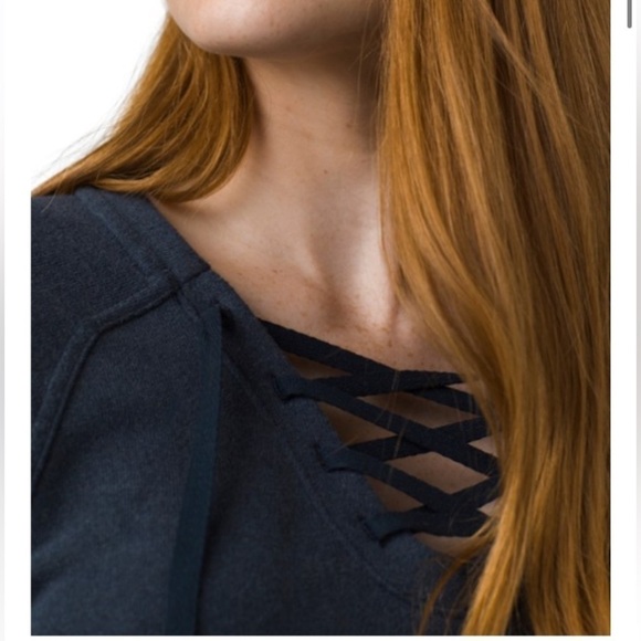 Prana Cozy Up Terry Dress Chunky Lace V-Neck Sz Small - Picture 2 of 9